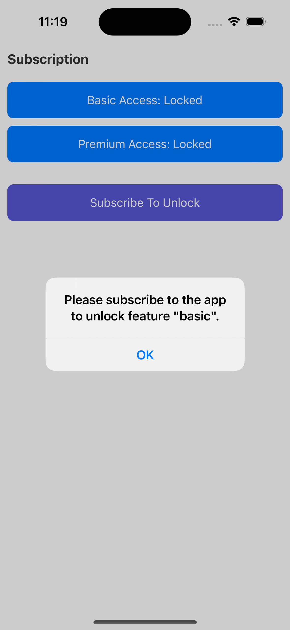 Subscription view